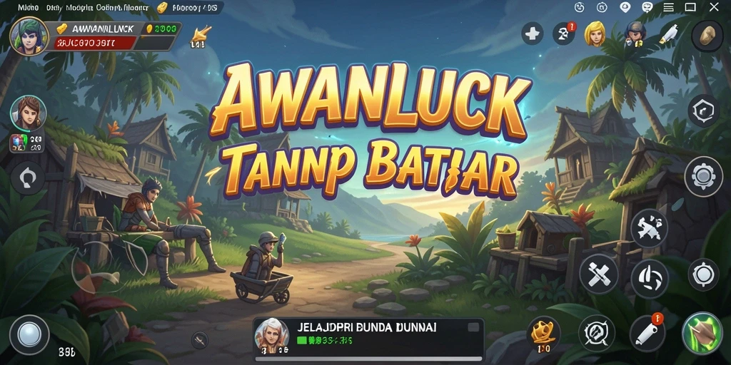 Screenshot gameplay Open World AWANLUCK yang menampilkan dunia luas dan karakter unik.