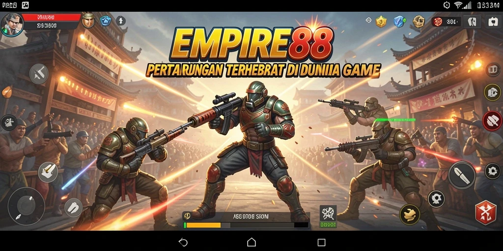 Screenshot EMPIRE88 menampilkan pertarungan seru antara karakter dengan efek visual yang mengesankan.