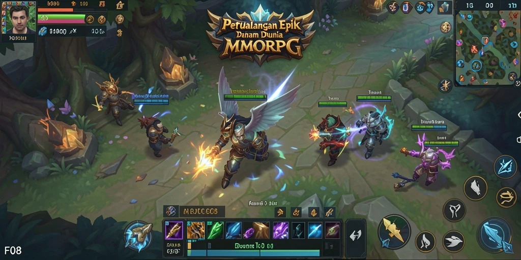 Tampilan gameplay F08 yang penuh aksi dan petualangan MMORPG.
