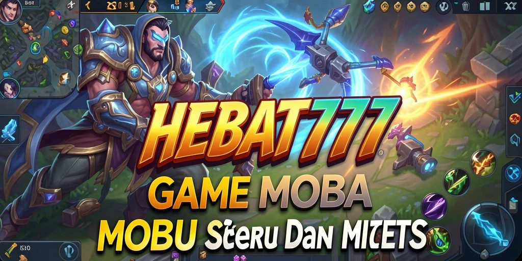 Screenshot HEBAT777 menampilkan pertarungan tim dalam gameplay MOBA.