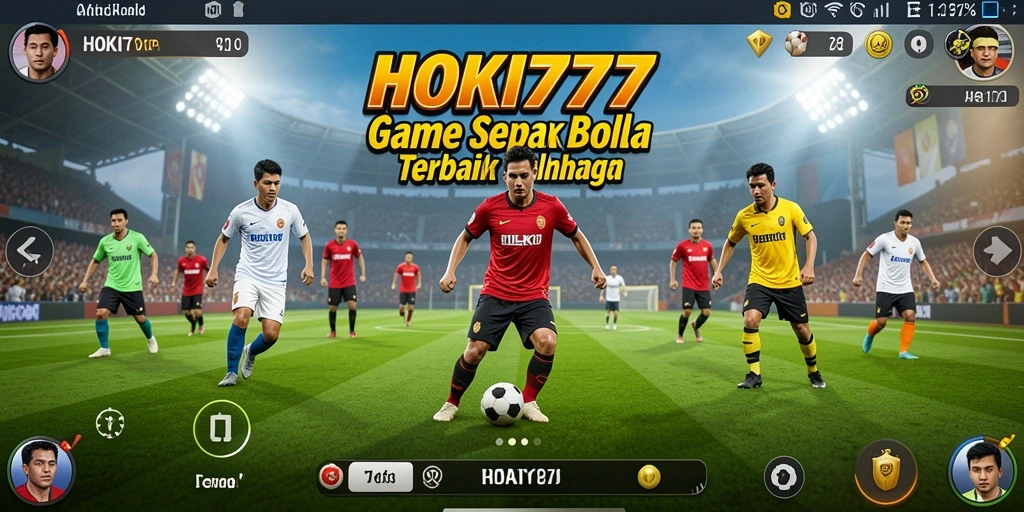 Tampilan gameplay HOKI777 yang menegangkan dalam aksi lapangan sepak bola.