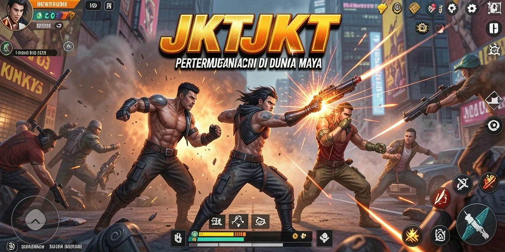 Screenshot menampilkan aksi mendebarkan dalam game JKTJKT.