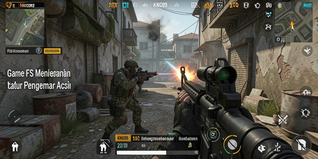 Tampilan gameplay menegangkan dari KNO89 dalam pertempuran intens.