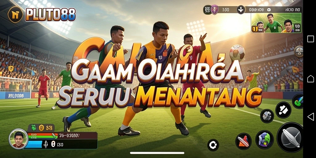 Tampilan gameplay seru dalam PLUTO88 yang menampilkan aksi olahraga.