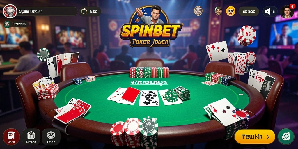 Tampilan dinamis dari permainan poker yang menegangkan di SPINBET.
