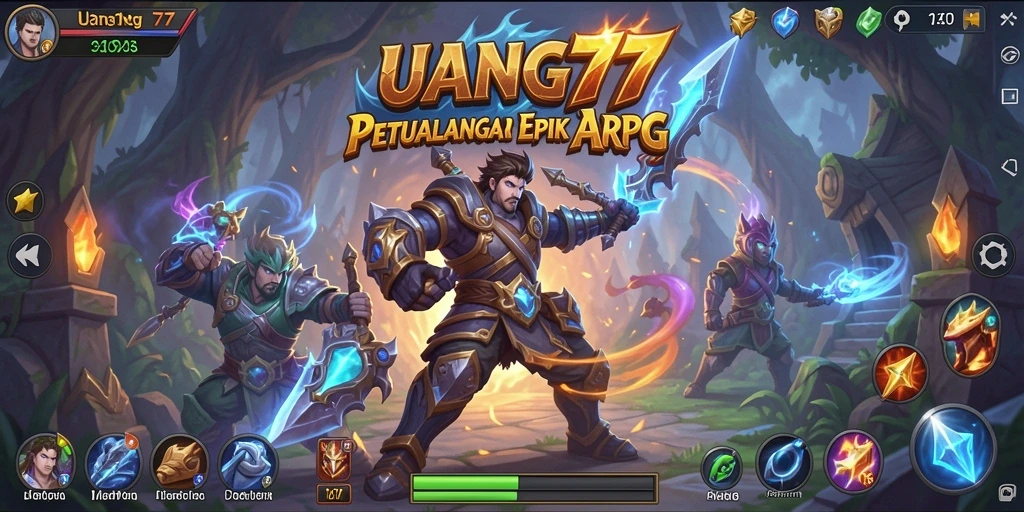 Tampilan gameplay UANG77 yang menegangkan dan penuh aksi dari karakter petualang.